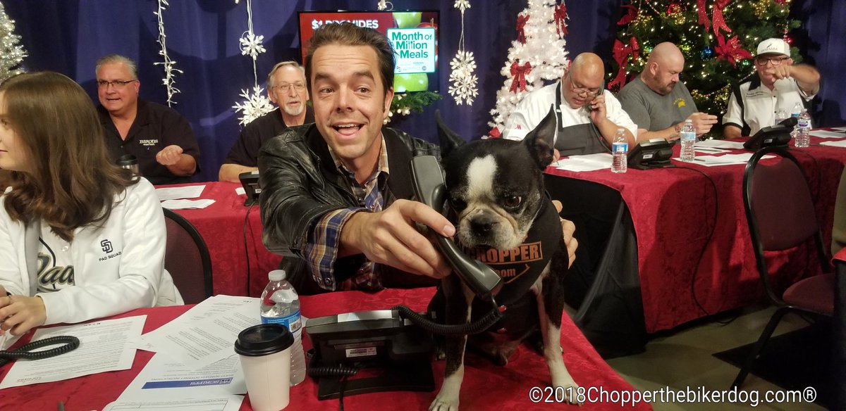 ChopperBikerDog's tweet image. Taking calls with @DrewShirley of #Switchfoot here at @10News for #MillionMealsSD Feeding San Diego for the holidays. @FeedingSanDiego #FeedingSanDiego #MakingADifference #BikerDog