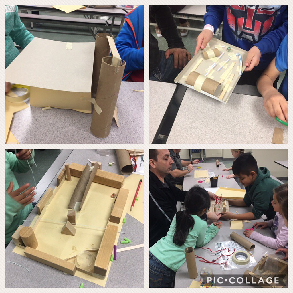 ang6504's tweet photo. November STEM night! So fun watching parents interact with their kids with STEM! #turkeytraps #marblemazes #success https://t.co/lUqaM1ykzN