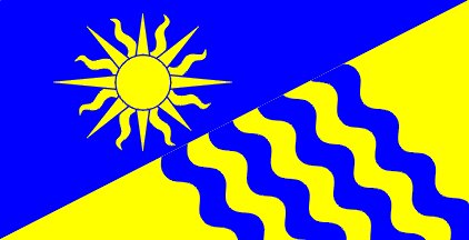 34: PENTICTON (5.58 points)- Did the city have two different proposed flags and just smash them together?- Did you know many B.C. cities are near water and have access to the sun?- We're so done with heraldic suns