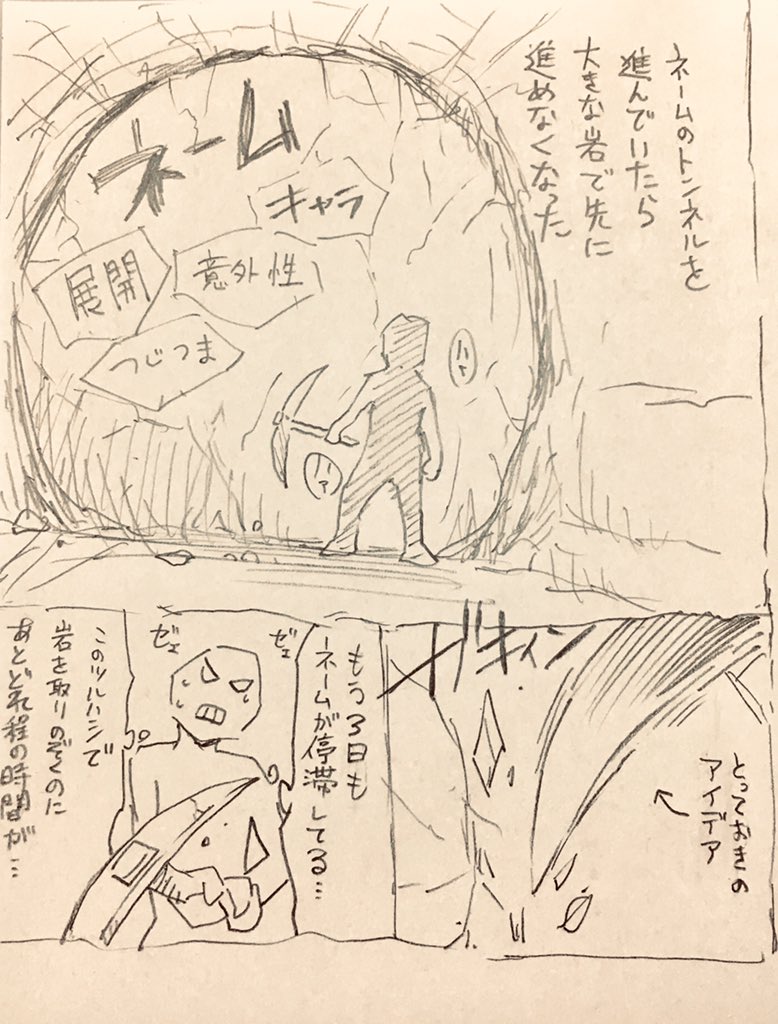 ネームが進まないのでネームが進まないネーム描いた。 