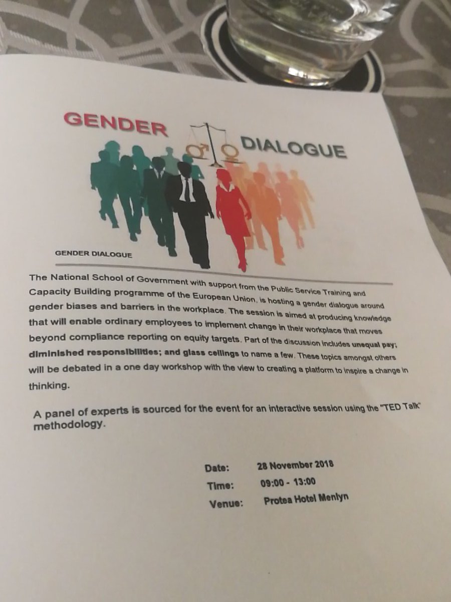 tswalie's tweet image. Attending #genderdialogue with the Department of National School of Government