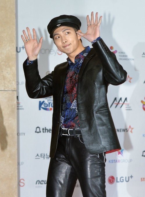 NAMJOON IN A LEATHER SUIT I AM FADING