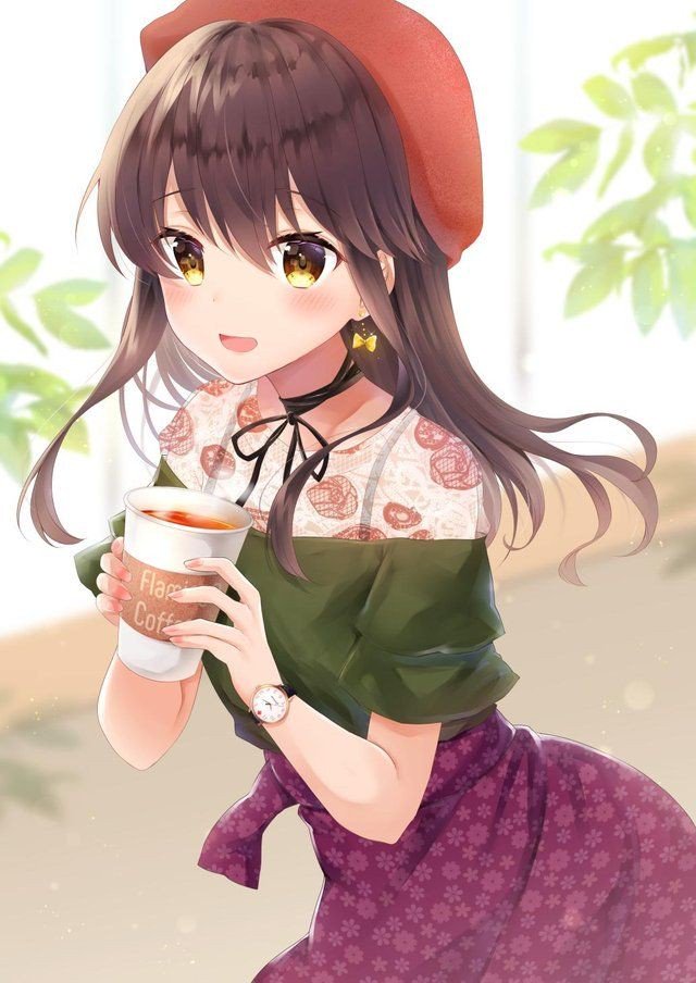 Download Cute Profile Anime Girl Drinking Coffee Pictures  Wallpaperscom