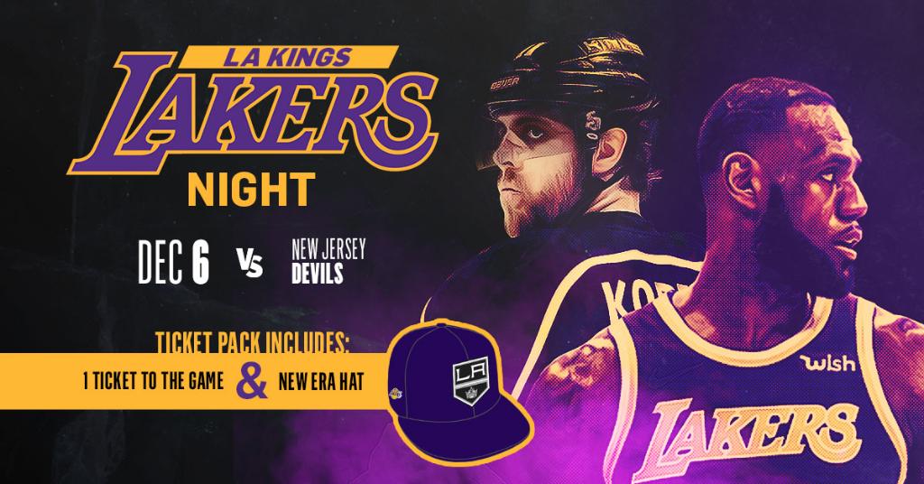 LA Kings on X: .@Lakers Night at the LA Kings game is just around the  corner! Buy a ticket pack now and you'll get Kings X Lakers New Era hat 👌  BUY