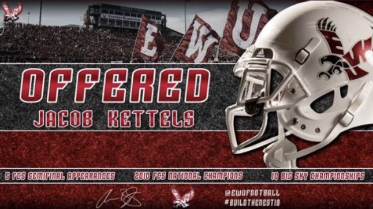 kettels_8's tweet photo. I want to thank @CoachBestEWU @CoachJaseBooty and the entire Eastern Washington Football staff for the outstanding offer to continue my academic and athletic career! https://t.co/D6VHO50seL