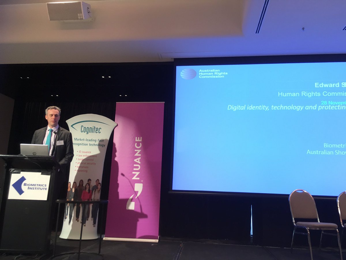 BiometricsInst's tweet photo. Australian Human Rights Commissioner Ed Santow delivering closing address at a thought-provoking #BiometricsShowcase https://t.co/X4PE0WatV4