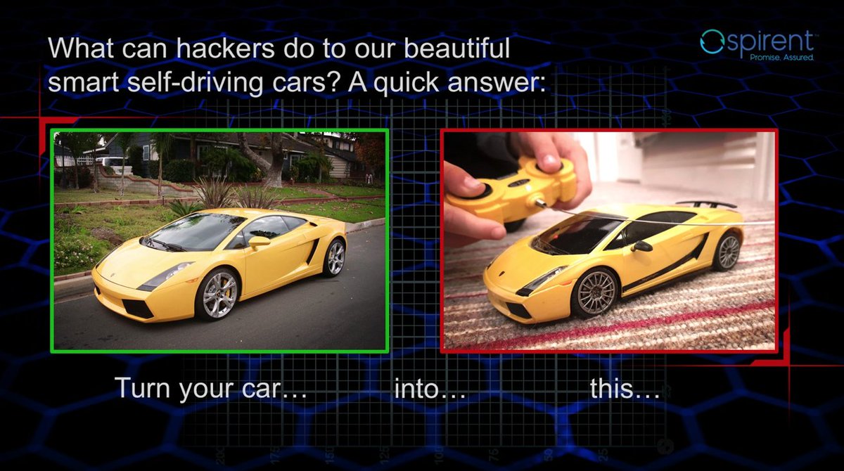 SpirentSecurity's tweet image. Although self-driving vehicles are among the latest &amp;amp; greatest technological breakthroughs, there are many threats associated w/ this state-of-the-art technology. Hear Aleksander Gorkoweinko of #SecurityLabs review key threats specific to self-driving cars at @ISExpo18! #ISE2018