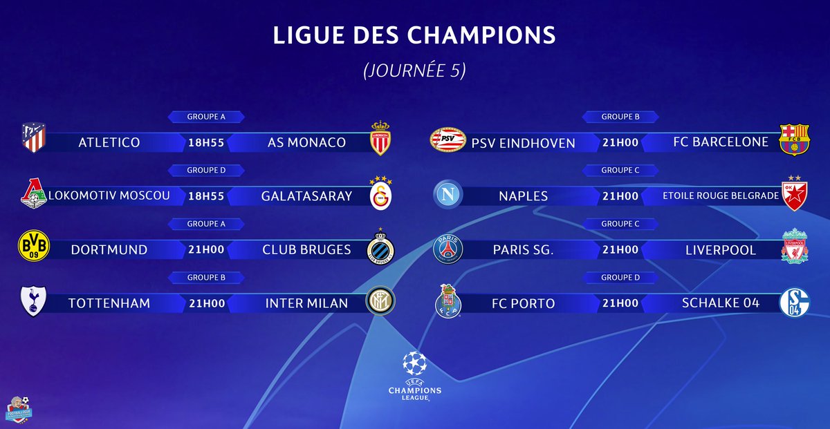 Footballogue's tweet image. [#LDC🏆] Le programme du jour

ATLÉTICO🇪🇸 🆚 🇫🇷MONACO
PARIS🇫🇷 🆚 LIVERPOOL 

💥💥💥