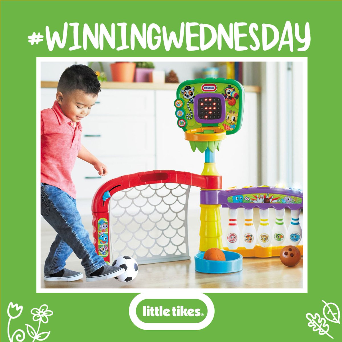Happy Wednesday! 
We're giving away an awesome 3-in-1 Sports Zone 🏀⚽️🎳 To enter, simply RT and follow!
T&amp;C's apply. Competition ends midnight tonight. 
#Competition #Win #Giveaway #WinningWednesday #LittleTikesUK