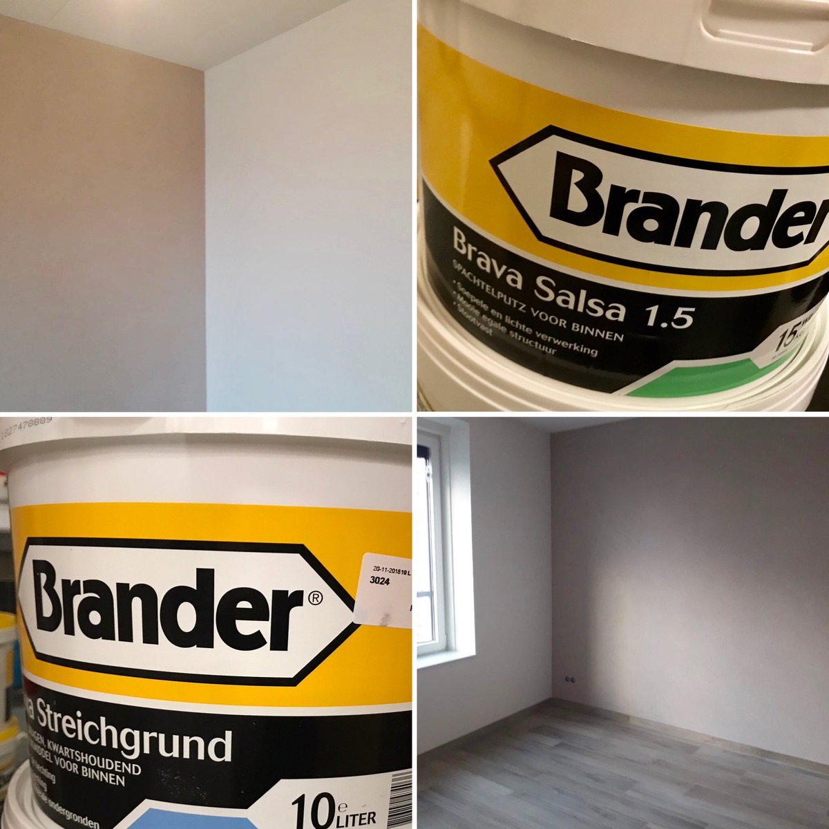 BranderNL's tweet image. Brander sierpleisterafwerking met Brava Salsa 1.5mm. Kleuren Flexa Urban Taupe 3024 en wit. Betreft nieuwbouw appartement in Oegstgeest. Aangebracht door Jim Doeswijk van JG Stukadoors #Hillegom Brander Facebook: facebook.com/brander.nl  @EPeschar #Brander #vanzelfsprekend