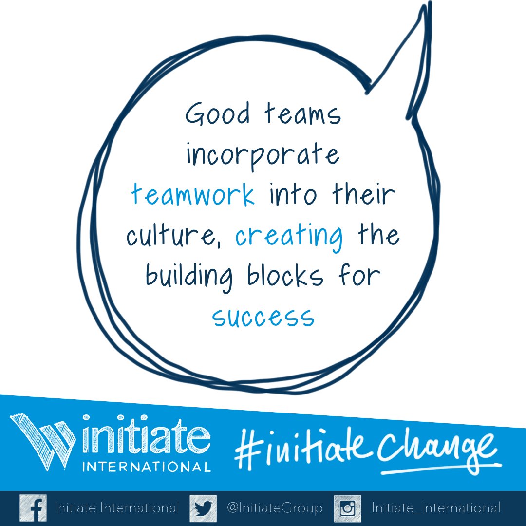 InitiateGroup's tweet photo. Need some #MidWeekMotivation? Remember that #TeamWork makes the dream work! Have a #HappyWednesday! #InitiateChange https://t.co/qRSeen1Xax