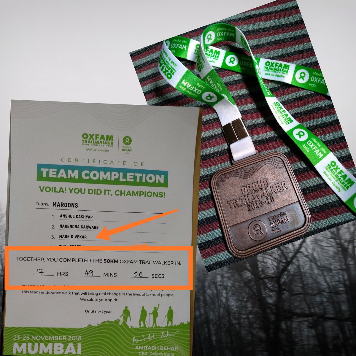 sexykoozer's tweet photo. When the nature calls out for help, you walk. We walked for education/equality for all.
The reward for walking 50kms is this great feeling and these awesome remembrance.

#Oxfam #50k #markunchained #walkoffame #awesome #mountain #MedalOfHonor #trail https://t.co/jNU1czsglx
