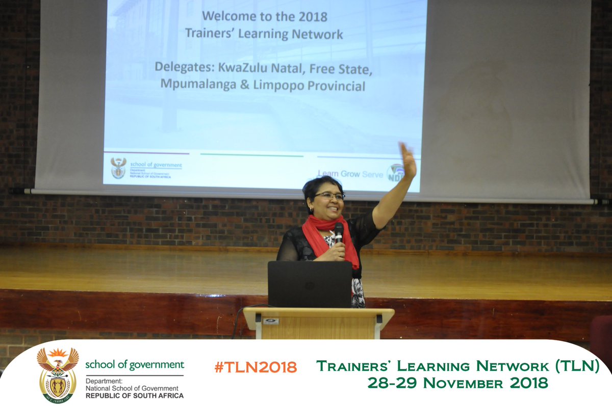thensgZA's tweet photo. @thensgZA #Induction #Training Chief Director #louiselepan on the #TLN2018 theme - "The #FourthIndustrialRevolution: a thinking & questioning paradigm" @kzngov #Durban https://t.co/Uiil1X2iij