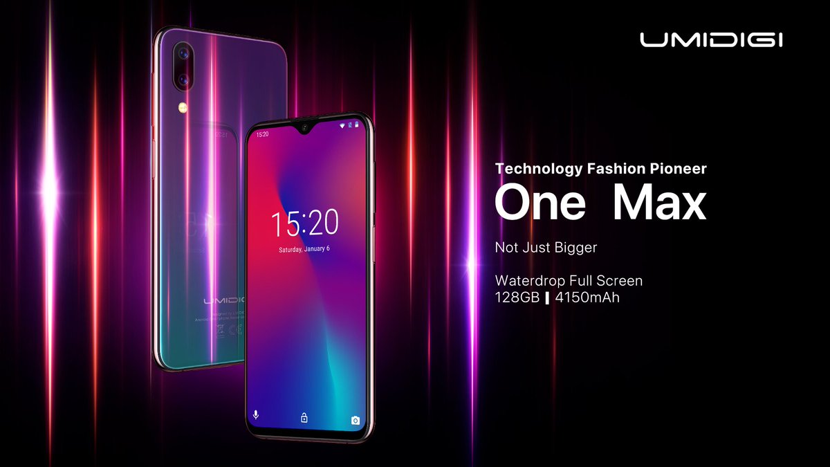 UMIDIGI One Max officially launched🎉🎉🎉 
6.3-inch waterdrop full screen, 128GB ROM with the latest LPDDR4X RAM, 4150mAh battery, #UmidigiOneMax will open presale from $179.99 on 10th December!
Learn more🔎bit.ly/UmidigiOneMax
Grab $200 Prize🎁bit.ly/giveawayOneMax