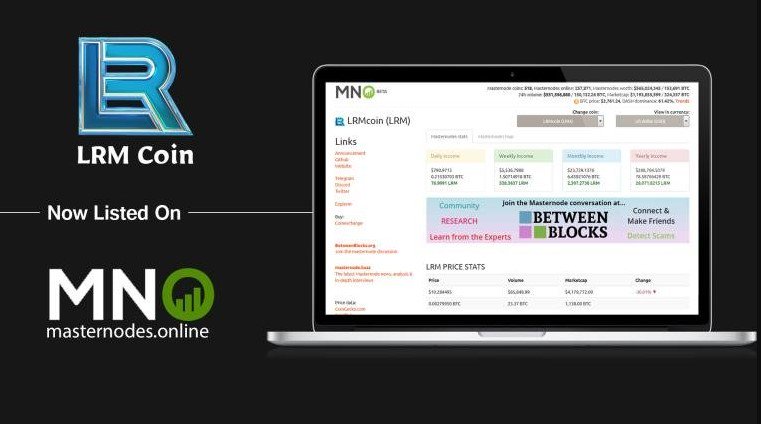 ✅Hello, LRM-Community!!!

✅I AM GLAD TO ANNOUNCE, THAT LRM COIN NOW LISTED ON MASTERNODES.ONLINEI!!!

✅PLEASE USE THIS LINK FOR CHECK LRM  masternodes.online/currencies/LRM/

✅THOUSANDS OF NEW INVESTORS COMING SOON