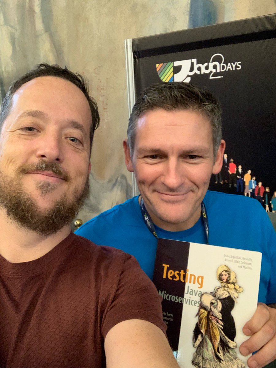 kinabalu's tweet image. So excited to read @AndyGeeDe book on testing since I nabbed a signed copy @Java2Days #java2days #betterthananebook