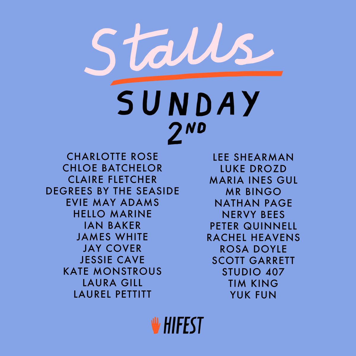 We are overwhelmed by the amount of talented illustrators we have at HiFest this year and are sure you will be too! Here are the lists for the Saturday exhibitors and the Sunday exhibitors ✋
All stalls at The Printworks, Hastings ✨
-
#hifest #hifestuk #hastings #illustration