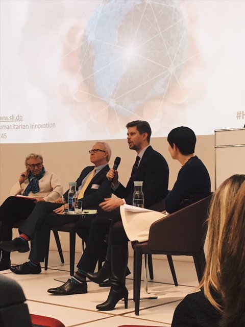NorwayInGeneva's tweet photo. "We need more people to know that innovation is something we all can do," says panelist @ChrisEarney of @UNHCRInnovation. Watch him and our other panelists discuss #HumInnovation live: https://t.co/InbS3kecoa https://t.co/s7Njf13mrC