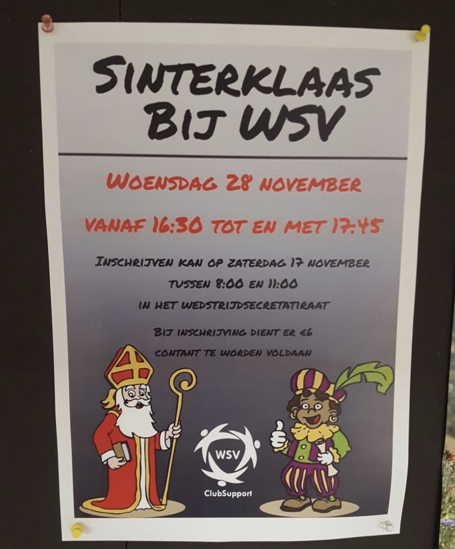 #sinterklaas bij <a href="/wsv_voetbal/">WSV Apeldoorn</a> . Een feest met mooie kadootjes voor onze jongste jeugd.. mogelijk gemaakt door de vrijwilligers van <a href="/WSVClubsupport/">WSV Clubsupport</a> . Onze club kan niet zonder vrijwilligers! #aanpakken