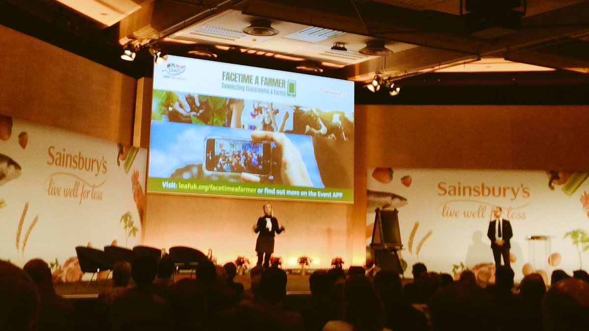 Our CEO, <a href="/RogerKerrOFG/">Roger Kerr</a> &amp; Development manager, <a href="/Jakedrum/">Jake (Steven Jacobs)</a> are in London for the Sainsbury’s Farming Conference. 
Innovation is the theme &amp; here’s Harriette from <a href="/sainsburys/">Sainsbury's</a> &amp; Carl from <a href="/LEAF_Farming/">LEAF</a> education describing FaceTime a farmer, gets farms direct into classrooms 
 #JSFC18