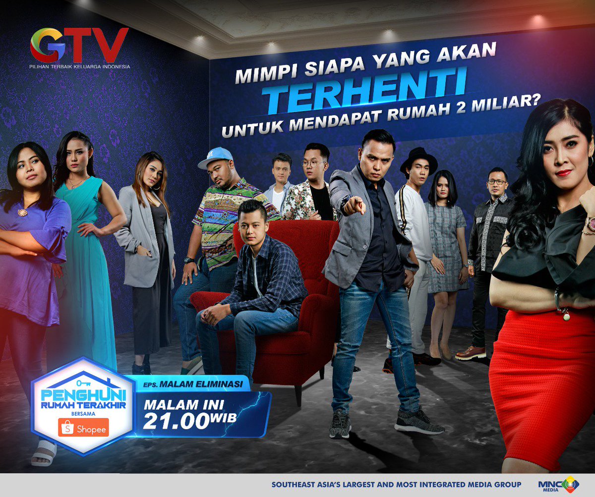 Sudah banyak suka duka yang dirasakan oleh 12 penghuni selama di SERAMBI. Masing-masing memiliki strategi untuk bertahan &amp; mendapatkan jabatan. Saksikan #MalamEliminasiPenghuni5  HARI INI di #PenghuniRumahTerakhirGTV bersama <a href="/ShopeeID/">Shopee Indonesia</a>  Pkl 21.00 WIB Hanya <a href="/OfficialGTVID/">OfficialGTVID</a>