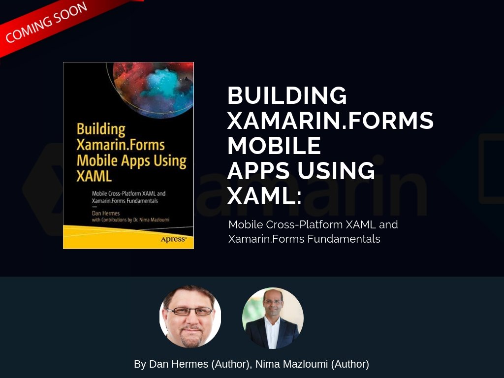 danhermes's tweet image. It&apos;s time for our new #Xamarin Book! Learn how to Leverage Xamarin.Forms to build iOS and Android apps using a single, cross-platform approach. This book is the XAML companion to the C# guide #XamarinMobileApp Development. Pre- order now: amzn.to/2Pxros0  @lynas1919