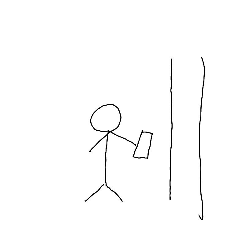 正解:歩きスマホで電柱にぶつかる人
こうやって改めて描いてみると「簡単」って言う気持ちもわからんでもない。 