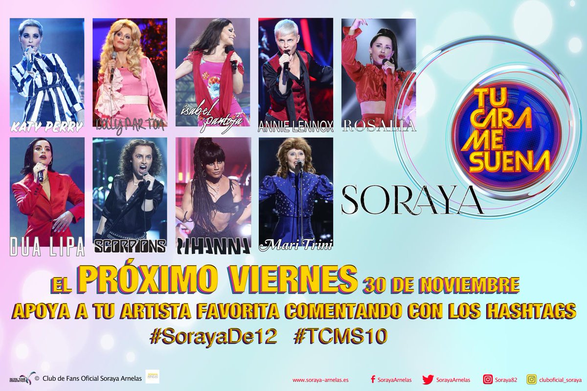 Support_Soraya's tweet photo. 🔵¡ATENCiÓN! ¡¡¡IMPORTANTE!!🔵
Muestra tu apoyo a tu artista favorita @SorayaArnelas 
Este viernes desde que de comienzo la gala de #TCMS tuitearemos con los HTs indicados en el flyer, NO usar hasta entonces.
¿Estáis preparados? 
¡Tenemos una cita! https://t.co/KnBJIi5UqS