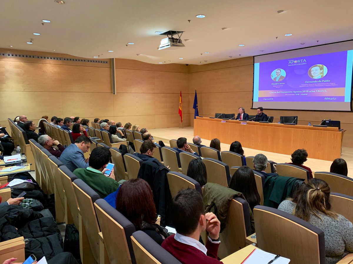 redpuntoes's tweet photo. .@fdepablom de @territorialgob en la clausura de #Aporta2018: “La política de datos abiertos es sinónimo de transparencia y una forma de recuperar la confianza de los ciudadanos en las AAPP” https://t.co/118nhOWxUp