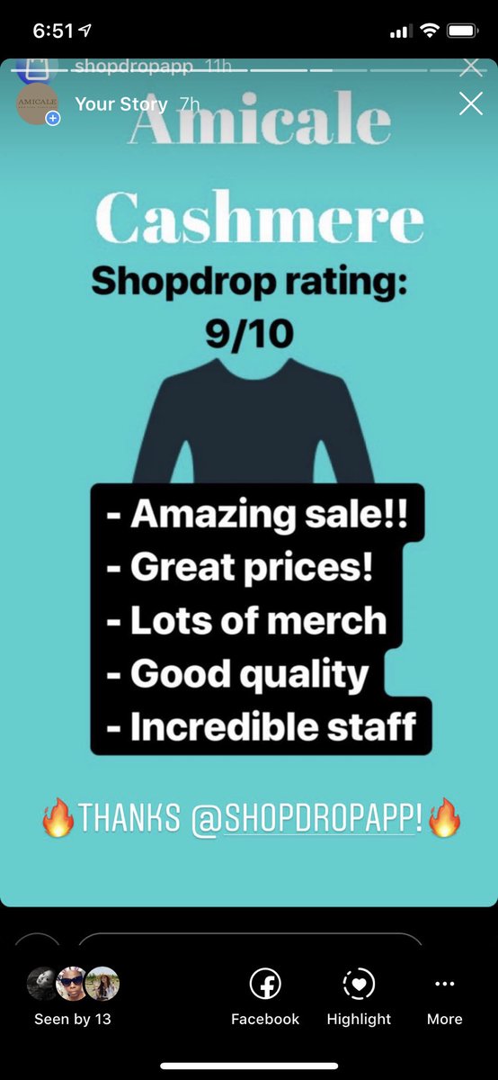 AmicaleCashmere's tweet photo. .@ShopDropApp rated our #cashmere #samplessale ✨9 out of 10✨ for great prices, quality, quantity, and our AMAZING team! We are open TODAY! 267 5th Ave, 29th St. W/Th 9-7, Fri 9-3. #happyshopping #thankyou ❤️ https://t.co/FuKPmzegKn