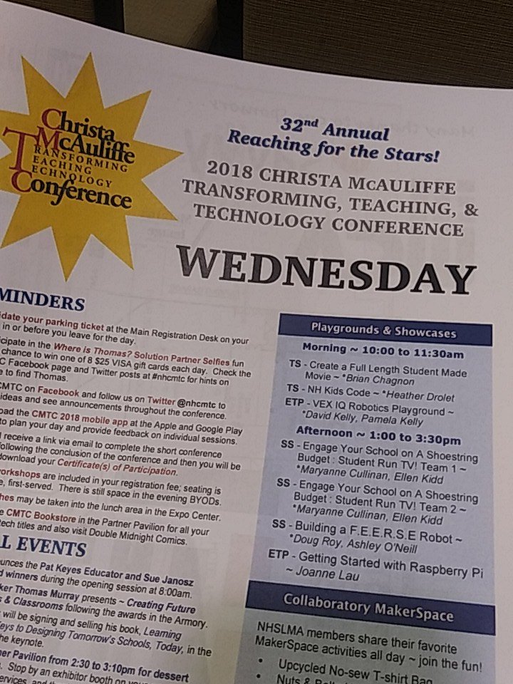 TeachDonnelly's tweet photo. Looking forward to seeing LRES robot showcase this afternoon! @nhcmtc @OlympusDAR #LRESlib https://t.co/702KbJUUrO