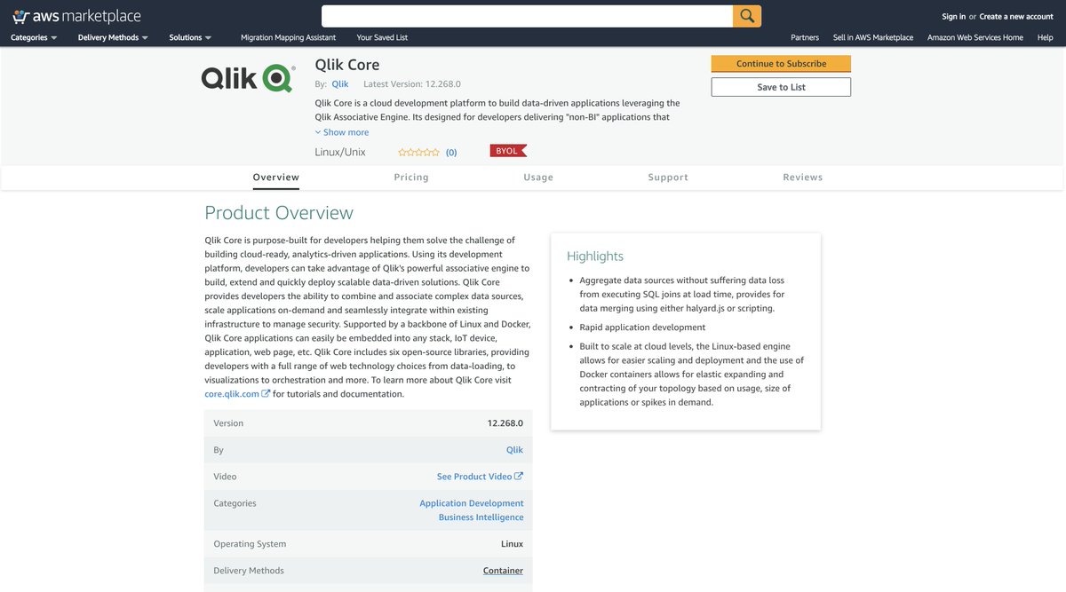 qlikdeveloper's tweet photo. We've got big news — #QlikCore is now available in the NEW @awsmarketplace for Containers and through the Amazon ECS Console.

⏺️ Learn about the new marketplace — https://t.co/i2RYOxnEfq
⏺️ View Qlik Core in the marketplace — https://t.co/1GdLqlYZhJ

#reInvent #containers #linux https://t.co/BQFuXErPaJ