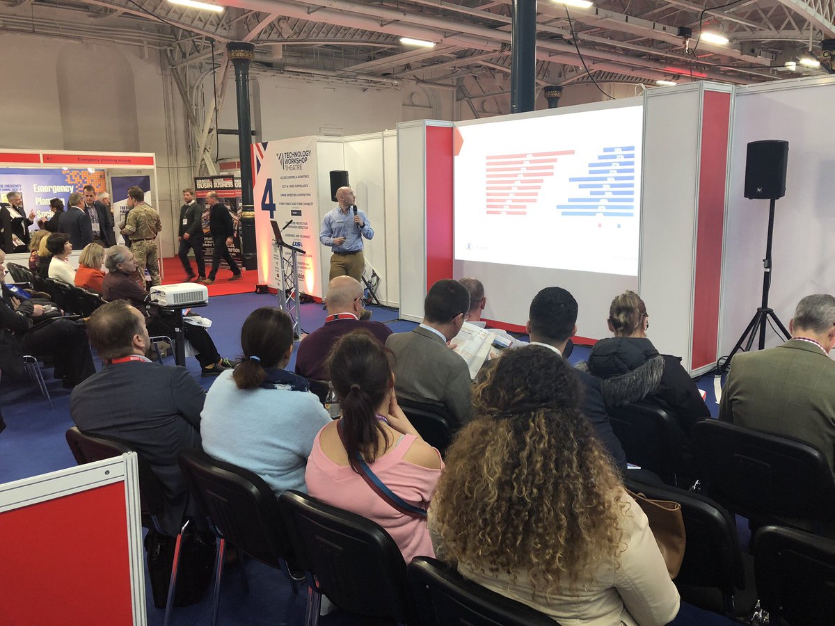 RosehillDefence's tweet photo. Dalton Marshall, @RosehillSecurty’s Sales Manager, just gave a presentation on #perimetersecurity and #hostilevehiclemitigation at the @ISExpo18 - ‘Protecting events & crowded spaces from hostile vehicle attacks’. #ISE18 #HVM #expo #London #crowdsafety #eventsafety https://t.co/cpZ1o1ZE98