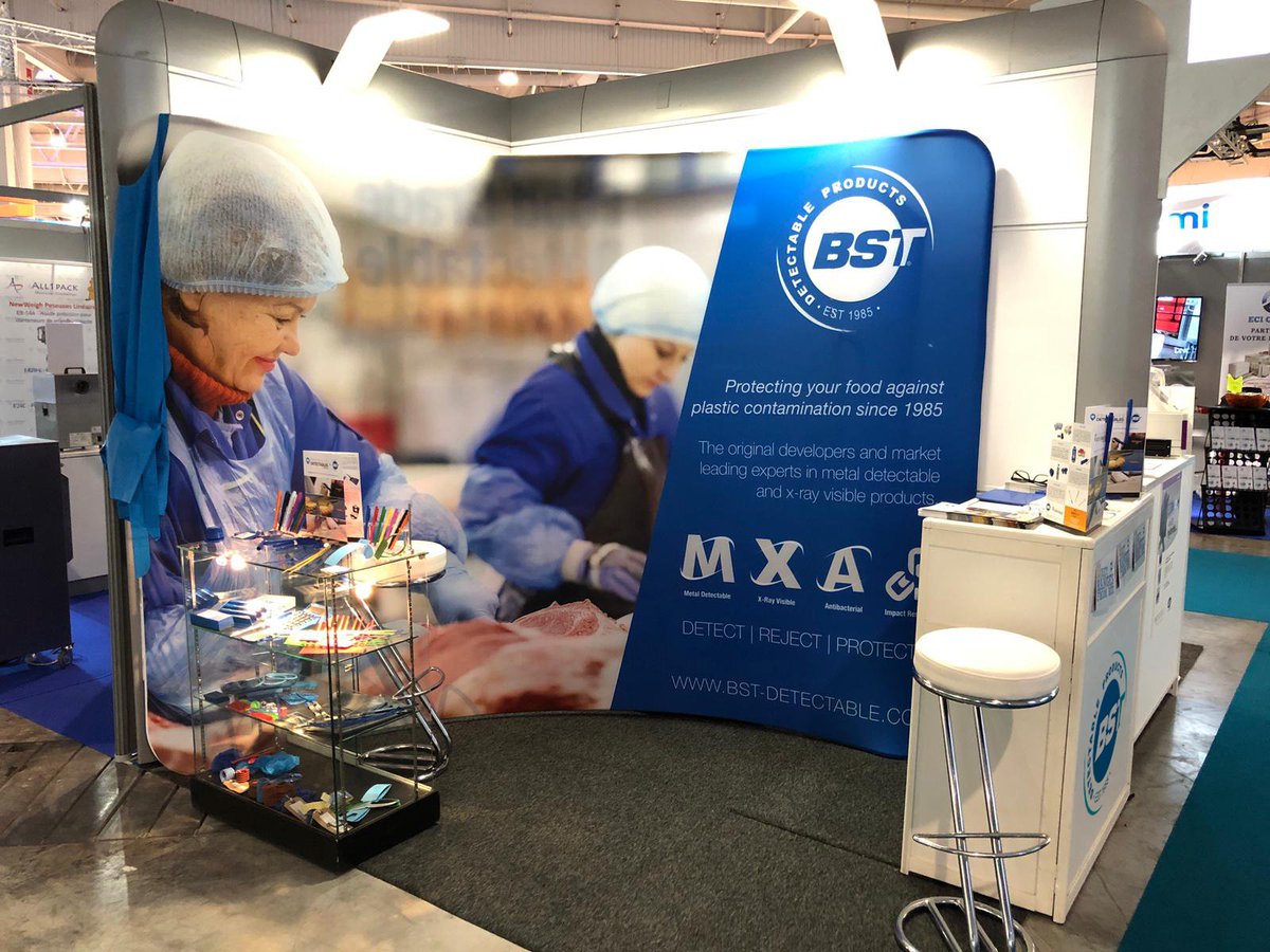 BSTProducts's tweet photo. We're all ready for day three at @ALL4PACK! Come and see us at stand 7H 200 to talk all things detectable! #DetectableProducts #FoodSafety #All4Pack https://t.co/KBoMWVBXKB