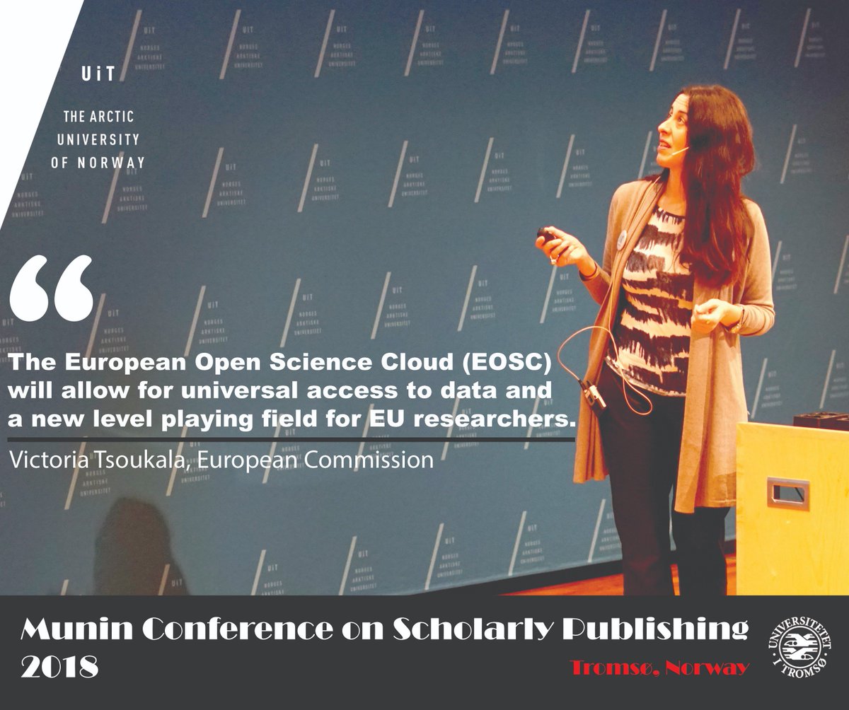 ubtromso's tweet photo. @victsoukala present the current open access policy and the plans of the Commission for open science in Horizon Europe at @MuninConf  #munin2018 https://t.co/b6PQ6TZDFS