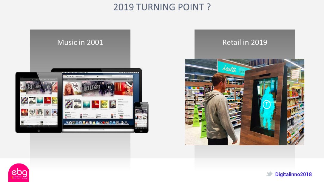 frenchweb's tweet image. Transformation digitale in-store: la digitalisation des points de vente ne se limitent pas à l'accessoirisation des magasins @courir, @Monoprix et  @ConnectRetail partagent leurs visions sur les changements et le nouveau business model pour le retail
#Digitalinno2018 @ebg