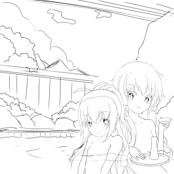 線画完成後色塗るだけ
ヾ(:3ノシヾ)ノシ 