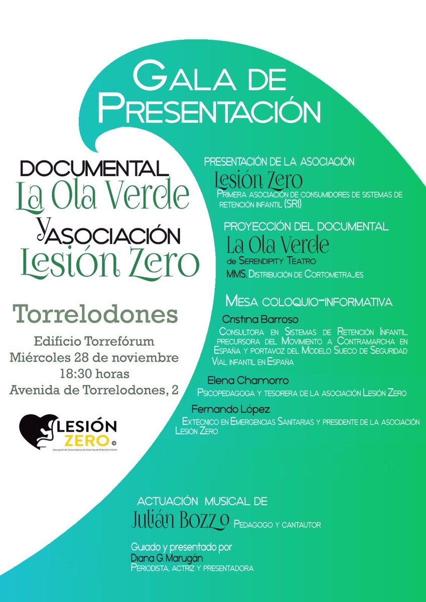biurrun74's tweet photo. 👉🏻 A las 18.30 en Torreforum @ayto_torre presentamos el documental #laolaverde y la asociación #lesionzero, de consumidores de sistemas de retención infantil #SRI. Os esperamos! @PCivilTorre @Guiller_MJ @vxtorrelodones @PSOE_Torre #Torrelodones https://t.co/3adx8Rv3qO