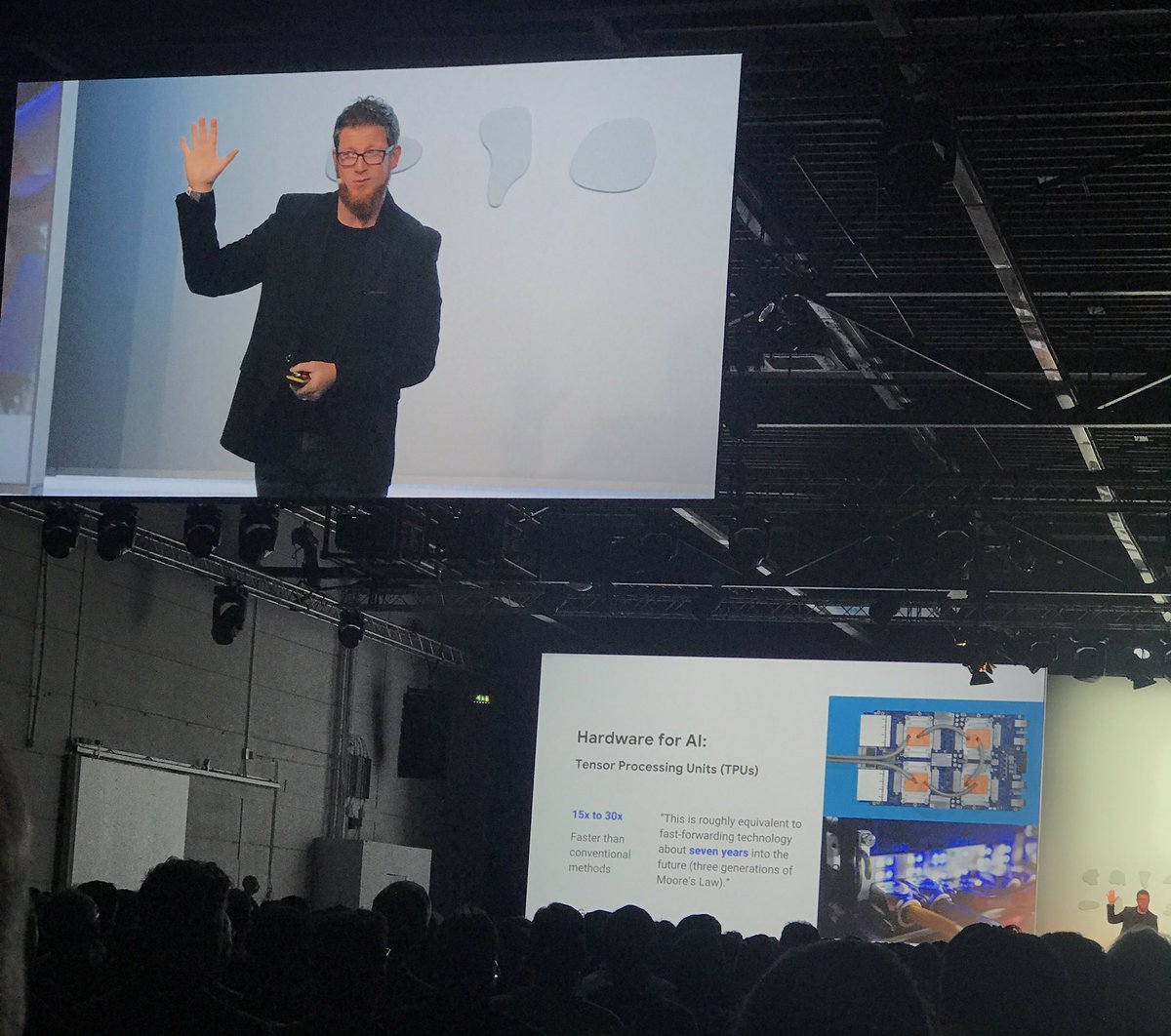 Google’s TPU’s are fast forwarding technology about 7 years! (three generations of Moore’s law) <a href="/DevoteamNL/">Devoteam Netherlands</a> #GoogleCloudSummit #GCSA18