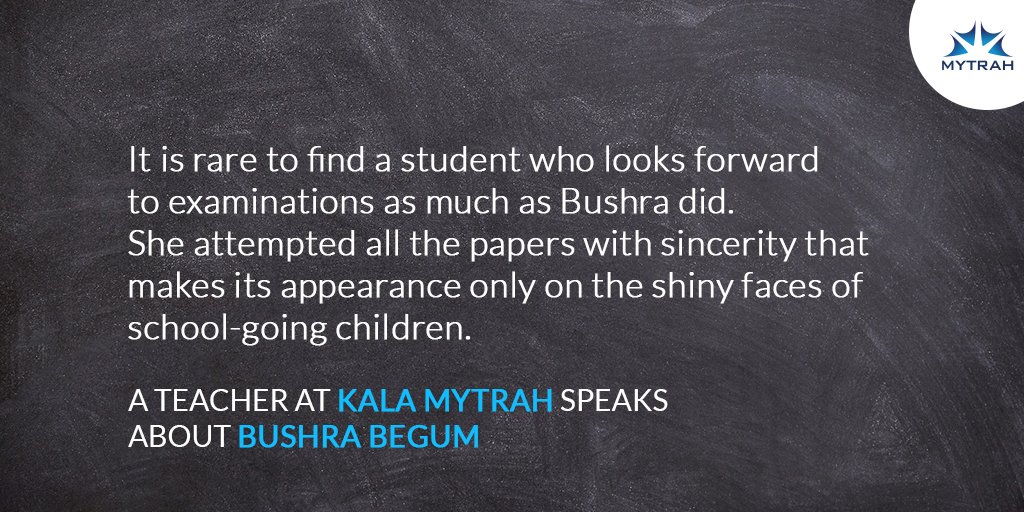 Read the inspiring story of Bushra Begum, who with the help of #KalaMytrah, continued to pursue her education against all odds. Today, she is an inspiration for other girls who had to drop out of school due to difficulties in their lives. Here is the link bit.ly/2Qqn4u1