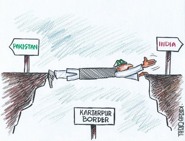 This picture tells the whole story. Well done PM Imran Khan and Government of Pakistan for opening this border for the first time in 71 years of bilateral Indo-Pak history. Perhaps, this is the image which every Pakistani want to see. 
A TOLERANT PAKISTAN.
#KartarpuraCorridor