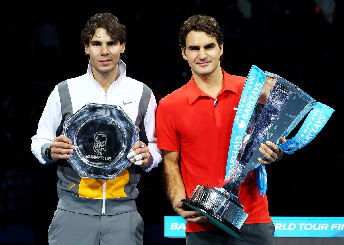 atptour's tweet photo. #OnThisDay in 2010.
@rogerfederer beat @RafaelNadal 6-3, 3-6, 6-1 to claim the #NittoATPFinals crown - the 66th tour-level trophy of his career ๐ https://t.co/fAfdOY16Ba