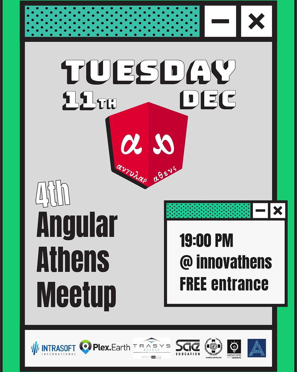 RedMatter3's tweet photo. #angular #athens #meetup #poster #design by @LenaLekkou https://t.co/GpzDR0Hb65