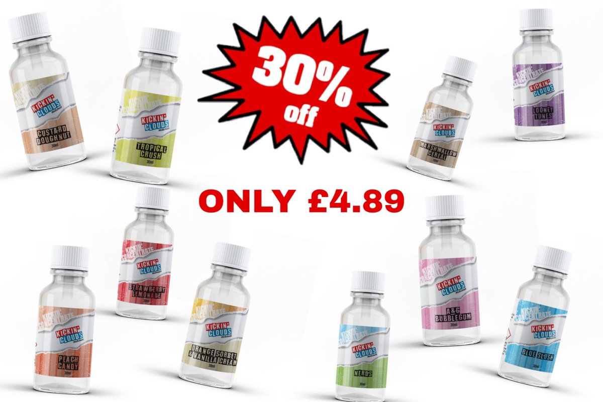 Have we told you that all our 30ml Kickin'  Concentrates are reduced by 30%?
.
Take advantage today buff.ly/2ApjBSp