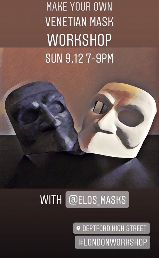 ElosMasks's tweet photo. #makeyourownmask #venetianmask #mask #papiermache #handmade #handcrafted #workshop #creative #creativeworkshop #fun #london #venice #elosmasks #craftclass #handmade #makeyourown #creativelondon #painting #brush #colours #thingstodoinlondon #newthingstodo #creativethingstodo https://t.co/S94br120dW