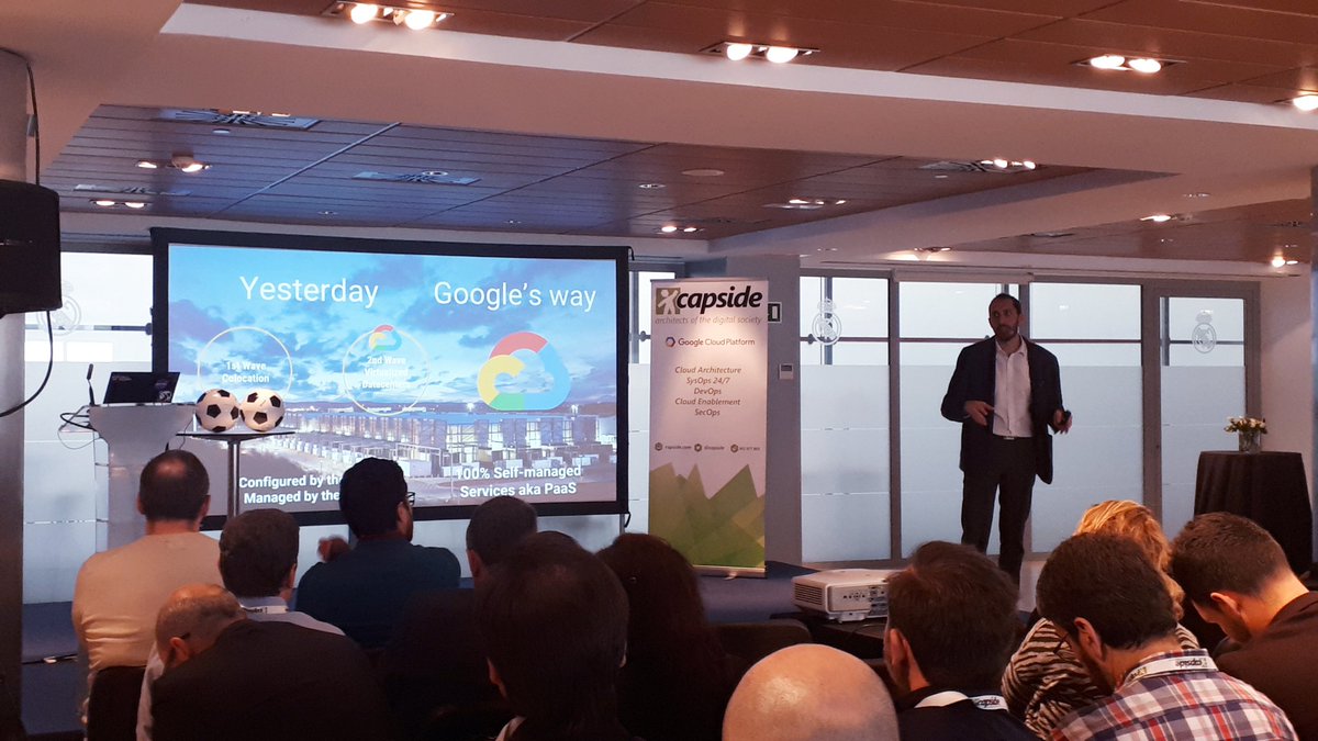InesHBL's tweet photo. Hoy estamos con @jamarmu_es y @capside hablando de Gobierno y eficiencia en costes de infra con @GCPcloud #GoogleCloud en #Bernabeu !🔝☁️⚽️ https://t.co/aaL8BzVzPt