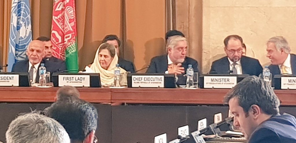 SayedAqa's tweet photo. Dr. Abdullah Abdullah @afgexecutive stated commitment to peace talks w #Taliban @ the #Afghanistan Geneva Conference. But Presidential elections and peace negotiations should not be an either or question. Both should and can  proceed. https://t.co/SMjMDoSJLy