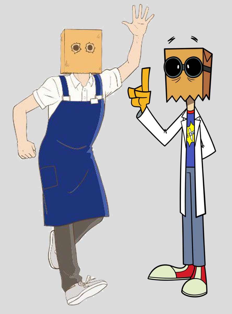 Liziedoodle On Twitter I Ve Been Watching Skull Face Bookseller Honda San And I One Of The Characters In The Anime Has A Paper Bag Head Just Like Dr Flug From Villainous So I