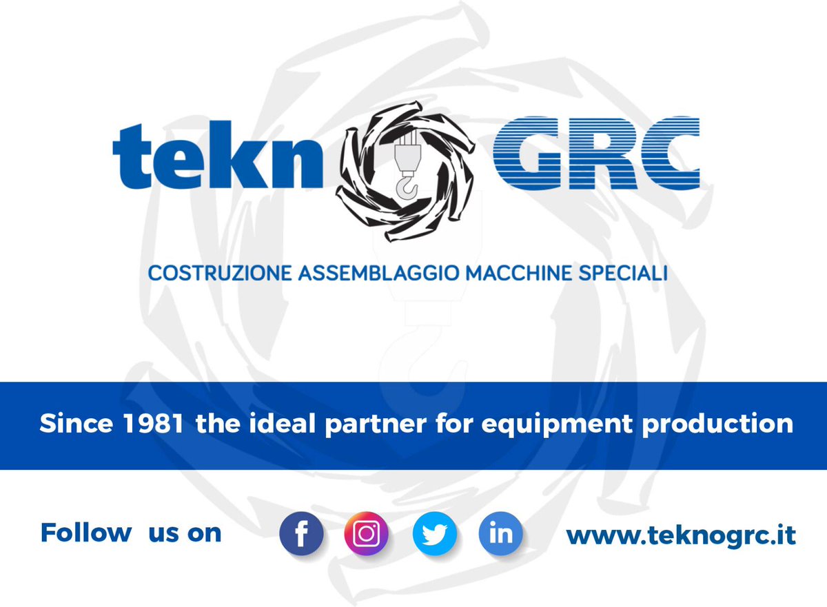 TeknoGRC's tweet photo. Since 1981 the ideal partner for equipment production 🔧🌎 https://t.co/Uis1BYJbbF