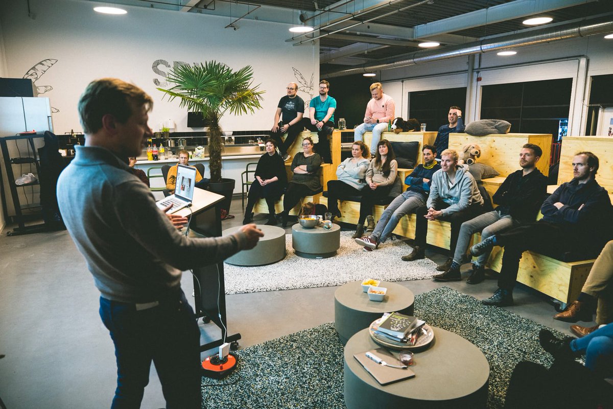 RefreshMeetup's tweet photo. Yesterday evening during Refresh, @rubwie gave an excellent talk about road construction projects in Groningen and how it compares to online projects. I could listen multiple days to what he got to tell. 😎 https://t.co/Z62S2Akd1u